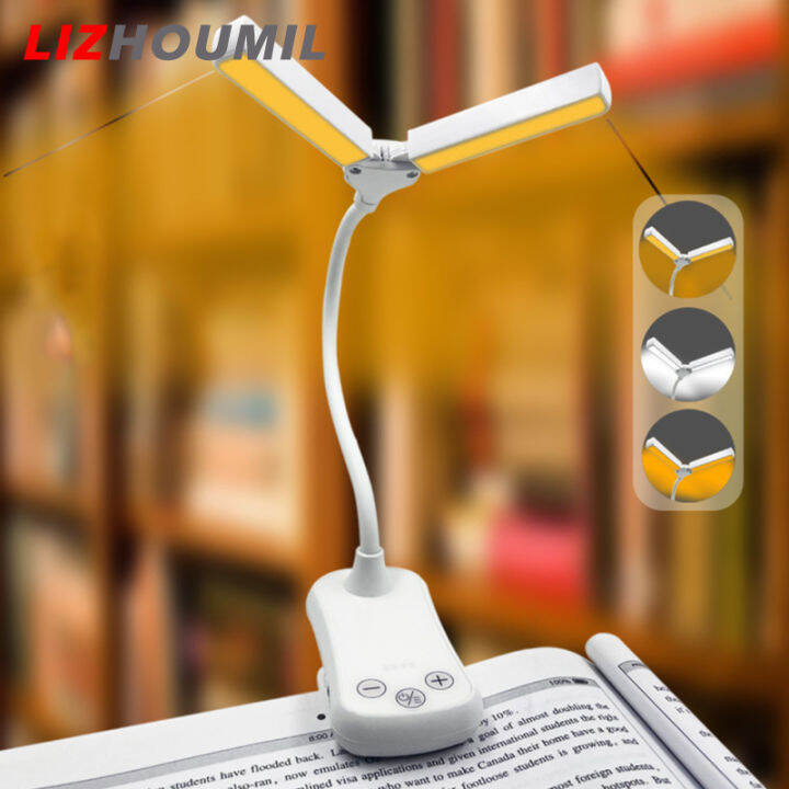 lizhoumil-ไฟอ่านหนังสือ14ดวงคลิป-led-ปรับความสว่างได้3อุณหภูมิสี8ไฟโต๊ะแบบชาร์จใหม่ได้-usb-เหมาะสำหรับคนรักหนังสือ