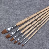 6pcs/Set high-grade weasel hair paintbrush row brush flat peak acrylic paints water color brush artists oil paint brush brush Drawing Painting Supplie