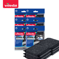 VILEDA Metal Power - วิเลดา ฟองน้ำเมทัล พาวเวอร์ Pack 6 ฝอยขัดภาชนะ ฝอยขัดหม้อ ฟองน้ำ ฟองน้ำขัดหม้อ ล้างจาน