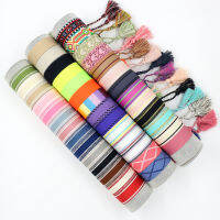 พร้อมส่ง 166 สีเลือกได้สร้อยข้อมือริบบิ้นเปล่าสไตล์ชาติพันธุ์สามารถปักพู่ถักได้ DIY สายรัดข้อมือ ...