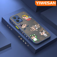 YIWESAN เคสสำหรับ Realme 9 Pro Plus Narzo 50 Pro 5G V25 5G Q5 5G เคสลายการ์ตูนเครยอนชิน Chan แฟชั่นกันกระแทกแบบแข็งขอบซิลิโคนนิ่มเคสป้องกันเลนส์กล้องคลุมทั้งหมด