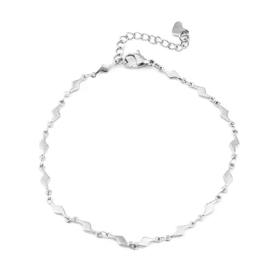 304 Stainless Steel Chain Anklet Silver Color/Gold Color Lightning Heart Women Anklet Bracelet on the leg Fashion Trend 1 Piece