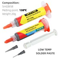 hk☬℗  20g Lead-Free Extruder Welding Gel Low Temperature Solder Paste Sn42 Bi58 138 DegreeC Mechanic Welder SMD Flux CPU Tin