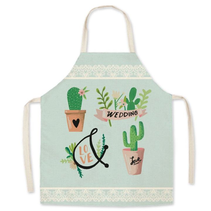 cactus-pattern-kitchen-apron-for-woman-sleeveless-cotton-linen-aprons-home-cooking-baking-bibs-cleaning-apron