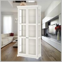 ตู้โชว์ ตู้โชว์บานกระจก Cabinet Glass Door White Color LITATORP 96x214 cm