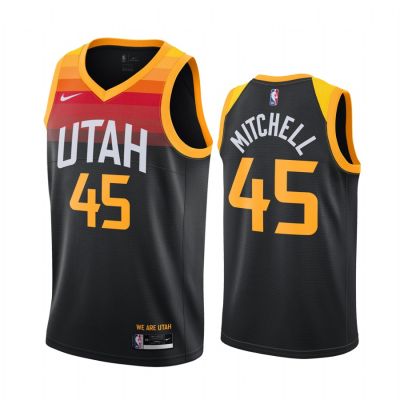 Ready Stock High Quality Mens 45 Donovan Mitchell Utah Jazz Basketball 2020/21 Swingman Jersey - Black