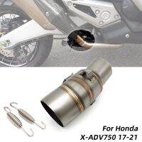 REALZION Motorcycle Slip On Middle Exhaust Link Pipe Adapter Connect Coating Process For Honda X-ADV XADV 750 XADV750 2017-2021