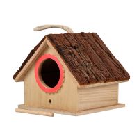 TEXHigh Quality Wood Birds Nest Hummingbird House Bird Box Hanging Decoration Creative Wall-Mounted Wooden Outdoor Nest Bird House