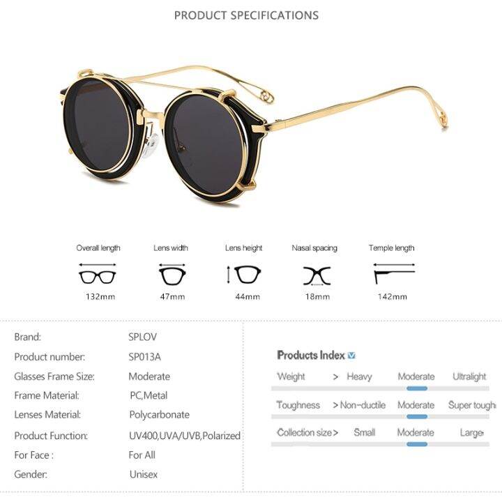 retro-steampunk-round-clip-on-sunglasses-men-women-double-layer-removable-lens-detachable-shades-clear-lens-hollow-legs-glasses