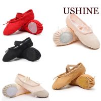 hot【DT】 USHINE Gym flat slippers Pink Canvas Ballet Shoes Children Teacher