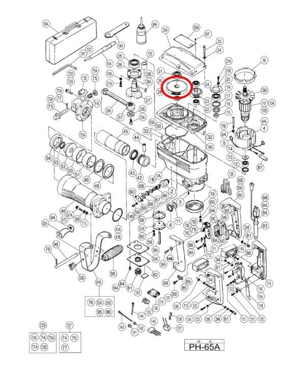 เฟืองเครื่องสกัด-hitachi-รุ่น-ph65a-ตัวใหญ่-ฮิตาชิ-no-30-เฟืองเหล็กคุณภาพเต็ม-100-vm6502