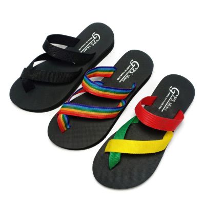 แตะEVA ทรงสวมโป้ง GR-003 Black/Rainbow/Colorful