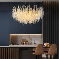 [COD] crystal living room chandelier light luxury villa dining bedroom French simple glass round