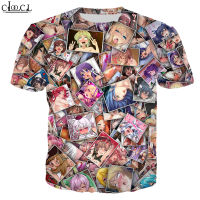 Cloocl Anime Print T-shirt Ahegao 3D Gao