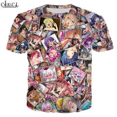 เสื้อยืดพิมพ์ลาย CLOOCL Anime Ahegao 3 D สไตล์ฮิปฮอปสําหรับผู้ชาย