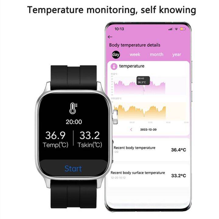 2023นาฬิกาอัจฉริยะใหม่วัดระดับน้ำตาลในเลือด-ecg-ppg-จอ-hd-โทรผ่านบลูทูธสมาร์ทวอท์ช