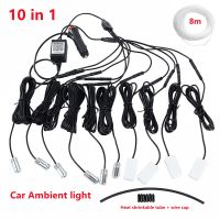 Universal 10 in 1 RGB LED 8M Car Interior Ambient Decor Fiber Optical Strip Light by App Control car Decorative Atmosphere Lamps Bulbs  LEDs HIDs