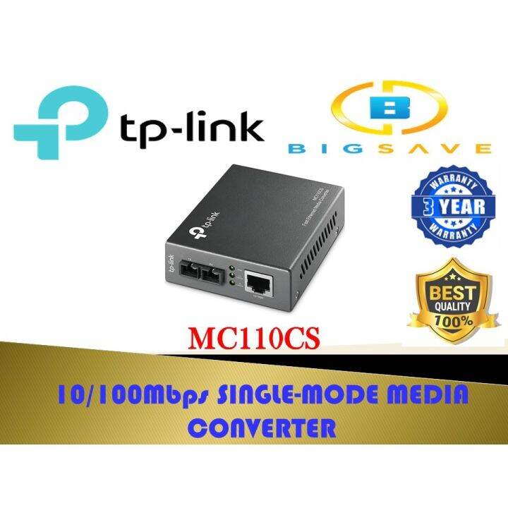 TP-LINK MC110CS SINGLE MODE SC FIBER CONVERTER ( UP TO 20KM ) | Lazada