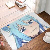 Anime Japanese Non-slip Doormat Aqua Crying Konosuba Face Living Room Kitchen Mat Outdoor Carpet Indoor Modern Decor