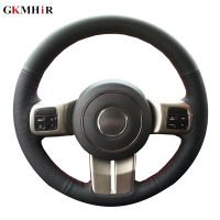 Black Artificial Leather Car Steering Wheel Cover Cover for Jeep Compass Grand Cherokee Wrangler Patriot 2012-2014 Hand-stitched