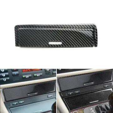 Carbon Fiber Car Interior Accessories Console Air Conditioning Button Panel  Full Set Frame Trim For BMW 3 Series E46 1998-2005(black,full set)