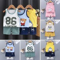 【hot sale】 ◇✣❆ C10 Korean Style Children Clothing Boy Girl Cartoon Print T-Shirt Short Sleeve Tops Shorts 2pcs/set Baju Kanak