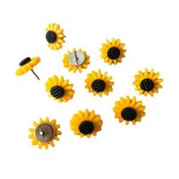 30pcs Thumbtack Sunflower Shape Push Pins Decoration Tack Board Bulletin Board Pins PushPin Drawing Office Binding Supplies Clips Pins Tacks