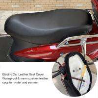 Motorcycle Electric Bike Seat Cover Leather Warm Velvet Waterproof Dust UV Protector Durable Black Electric Bike Cushion Cover Saddle Covers