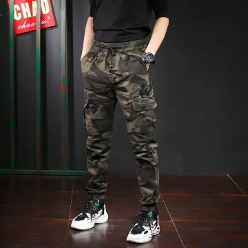 Casual trousers Tom Ford - Olive Green Silk Satin Camouflage Pants -  T4H201550308