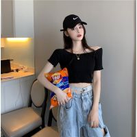 Korean style y Crop top knitting Short sleeve T-shirt