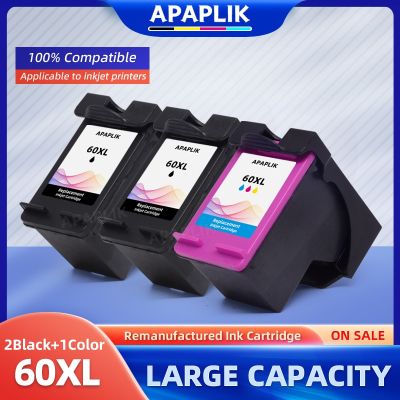 APAPLIK Remanufactured Ink Cartridge 60 Replacement For HP 60XL 60 XL CC641WN CC644WN For C4680 D2680 D1660 D2530 F2430 F4210