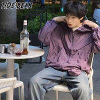 TIDE BEAR ชุดกันแดดมีฮู้ดแบบบางเบาสำหรับกลางแจ้ง,เสื้อลำลองหลวมอเนกประสงค์ดีไซน์โดดเด่น