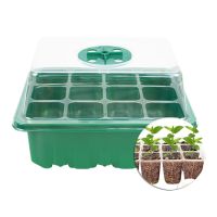 12 Holes Nursery Pot Plastic Flower Seed Growing Planter Box Greenhouse Seedling Plant Seed Tray Case with Lids Garden Supplies