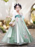 Hanfu โบราณปักลายสำหรับเด็กเด็กผู้หญิงชาวจีนผ้าชีฟองน่ารักชุดประกอบการถ่ายภาพสำหรับเด็กชุดจีน