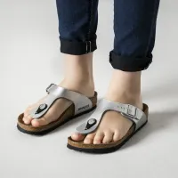 silver birkenstock gizeh