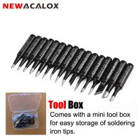 NEWACALOX 16Pcs/10Pcs 900M-T Lead Free Black Metal Soldering Iron Tips for 936 937 938 8586 852D 8786 Rework Soldering Station