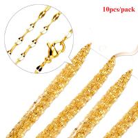 ZZOOI Wholesale 10pcs/lot Stainless Steel Lip-shape Water-wave Chain for Pendant Necklace DIY Jewelry Making Findings Bulk Chains