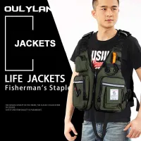 Oulylan Life Jacket Adjustable Buoyancy Outdoor Adult Swimming Survival Suit Polyester Life Vest Sports Fishing Vest  Life Jackets