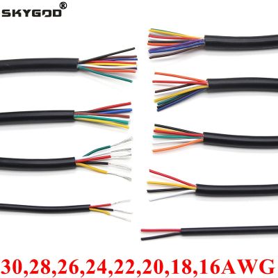 ∏ 2/5/10M 28 26 24 22 20 18 16 AWG UL2464 Sheathed Wire Cable Copper Signal Cable 2 3 4 5 6 7 8 10 Core Soft Electronic Audio Wire