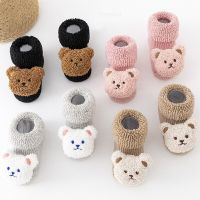 ▨☄  Newborn Infant Cute Cartoon Bear Rabbit Stocking Thicken Warm Plush Baby Socks Boys Girls Kid Soft Non Slip Walking Floor Socken