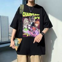 Mens Large T-shirt Anime Chainsaw Man Denji Hayakawa Aki Power Makima Print Tshirt Men Cotton Oversized T 4XL/5XL/6XL