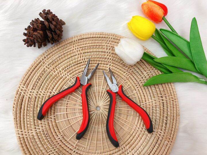 คีมด้ามแดงสำหรับหนีบตัวล๊อคผมต่อ-ต่อผม-คีมหนีบดำแดงปากจิ้งจก-pliers-with-red-handle-for-clamping-the-lock-for-hair