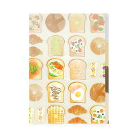 MIDORI 3 Pockets Clear Folder  Toast / แฟ้ม 3 ช่อง ขนาด A4 ลายขนมปังปิ้ง แบรนด์ MIDORI จากประเทศญี่ปุ่น (D35355006)