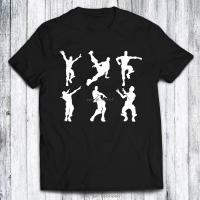 Fort Dance Emotes Battle Royale - Black White T-shirt Funny Gaming Merch Dab Men Harajuku Tops T Shirt Fashion Tees