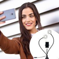 Selfie Ring Light Lazy Mobile Phone Holder Stand cket With LED Photography Lamp Flexible Arm Ringlight For Youtube Video Live