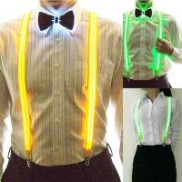 【cw】 Up Men 39;s Led Suspenders Bow Tie Music Illuminated Costume 【hot】 !