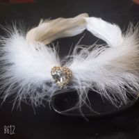 White Swan Lake Ballet Feather Headwear สำหรับเต้นรำสวมคริสตัลตกแต่ง,Nutcracker Ballet อุปกรณ์เสริมผม Headdress