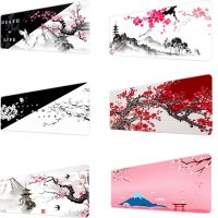 Mouse Pad Cherry Blossom Custom Computer New Table Pad Office Laptop Natural Rubber Soft Mouse Pad Japanese Pagoda And Cherry Bl