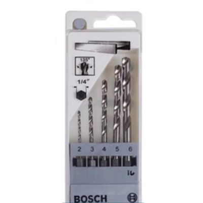 🏆⭐【ต้นฉบับ】✾✻ Bosch 5 แพ็คด้ามหกเหลี่ยมบิดชุดดอกสว่านงานไม้ไขควงสว่านแบบชาร์จไฟได้อุปกรณ์เสริมเครื่องมือไฟฟ้า