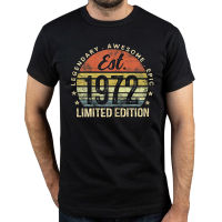 51ปีของขวัญ Vintage 1972 Limited Edition T เสื้อฤดูร้อนกราฟิกคริสต์มาสแขนสั้นวันเกิดเสื้อยืดผู้ชาย Streetwear คุณภาพสูง